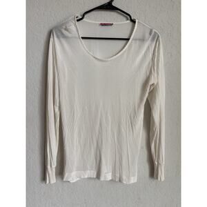 Vintage Thermasilk Womens Top Size M Base Layer Pointelle Knit Sheer 100% Silk